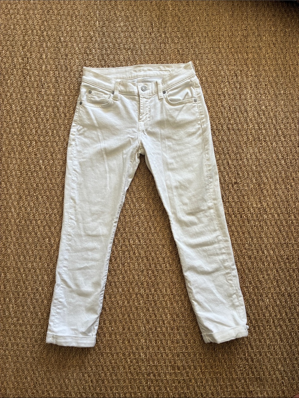 Seven for All Mankind Women’s White Skinny Capri Jeans,